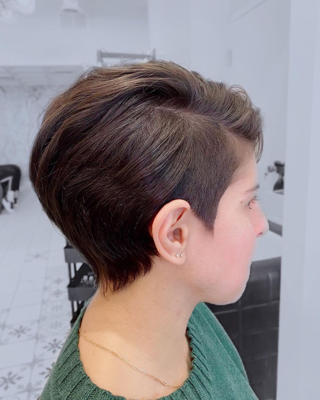 Angled Stacked Pixie Cut