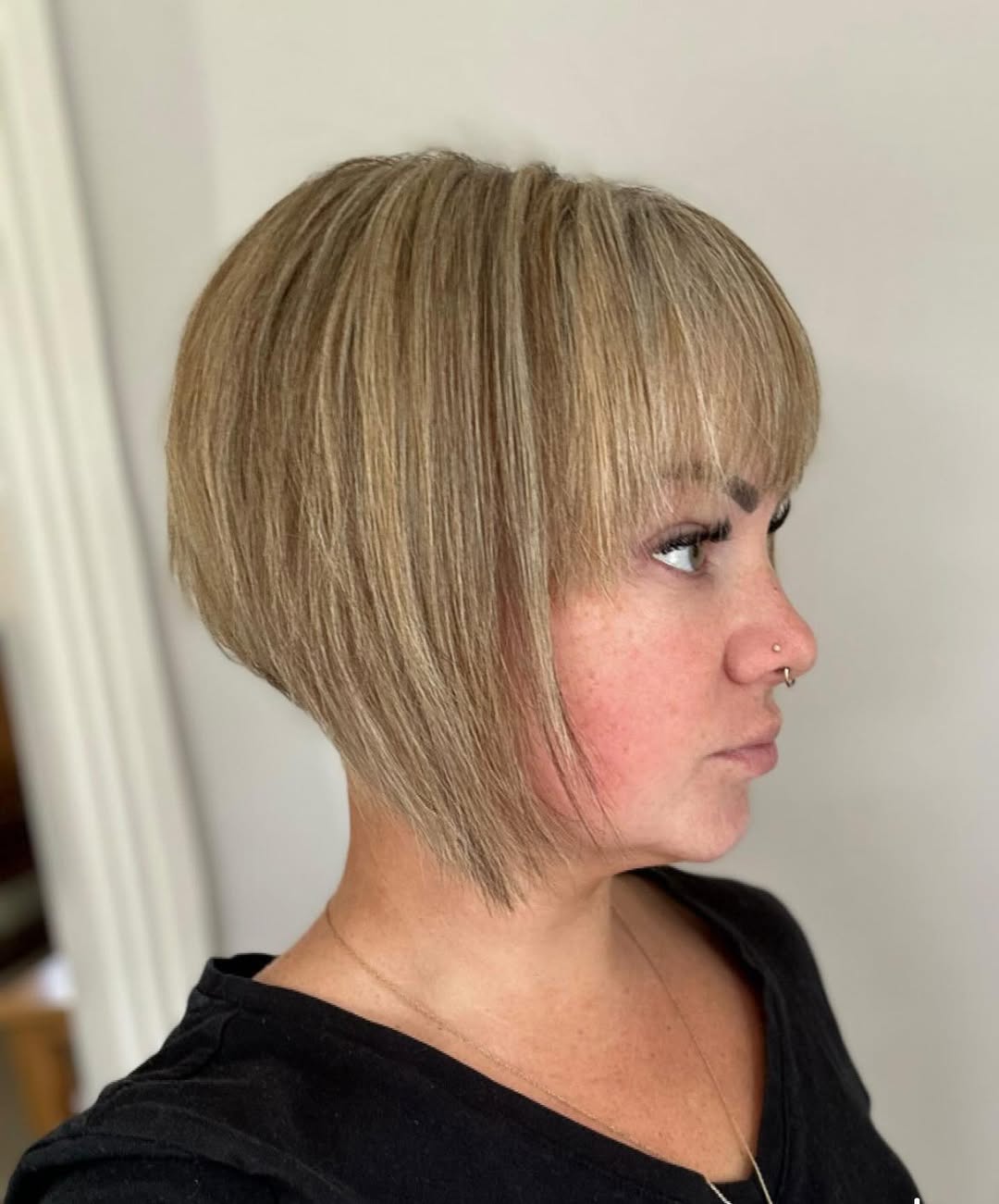 angular bob with bangs