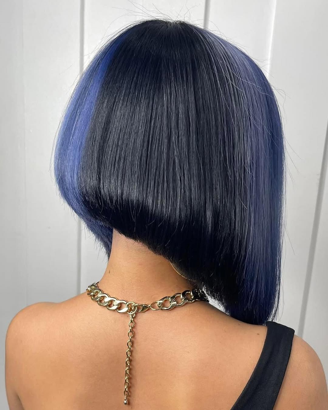 Black And Blue Inverted Bob