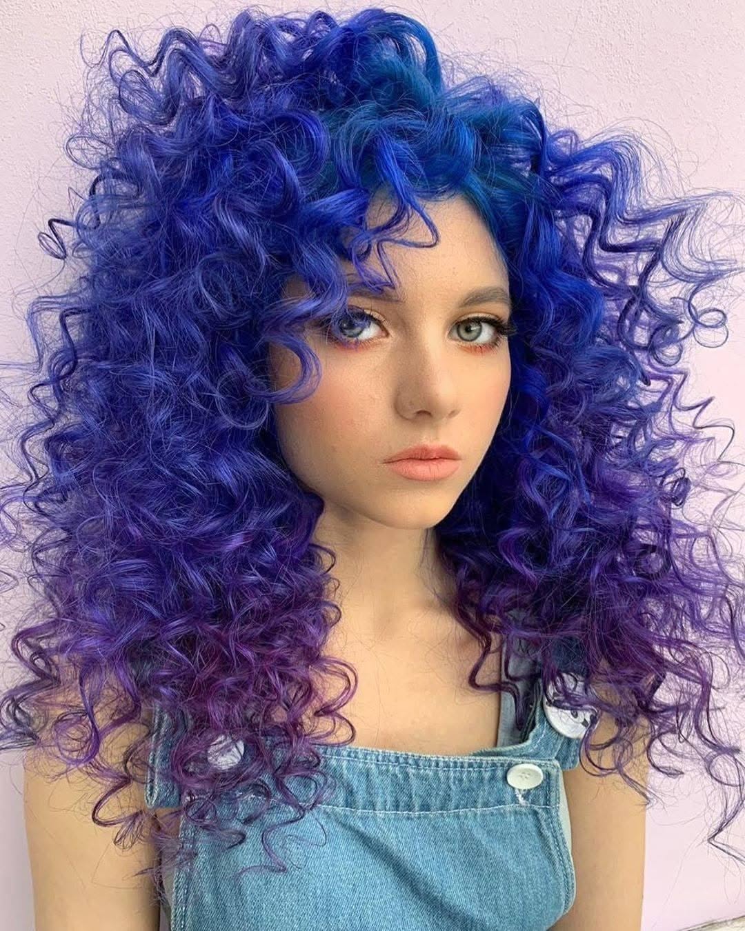 Blue And Purple Curly Hair