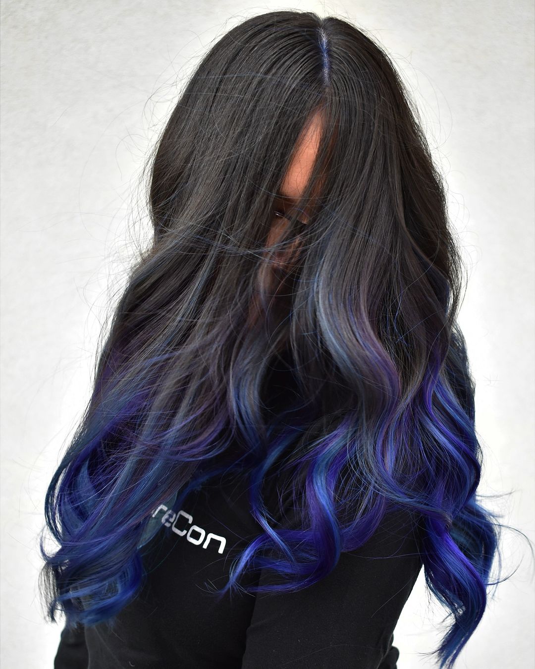 Blue And Purple On Dark Hair