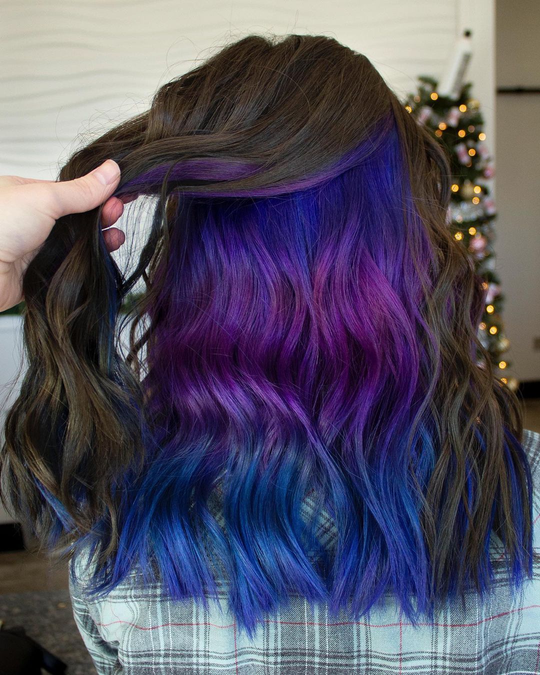 Blue And Purple Peekaboo Highlights