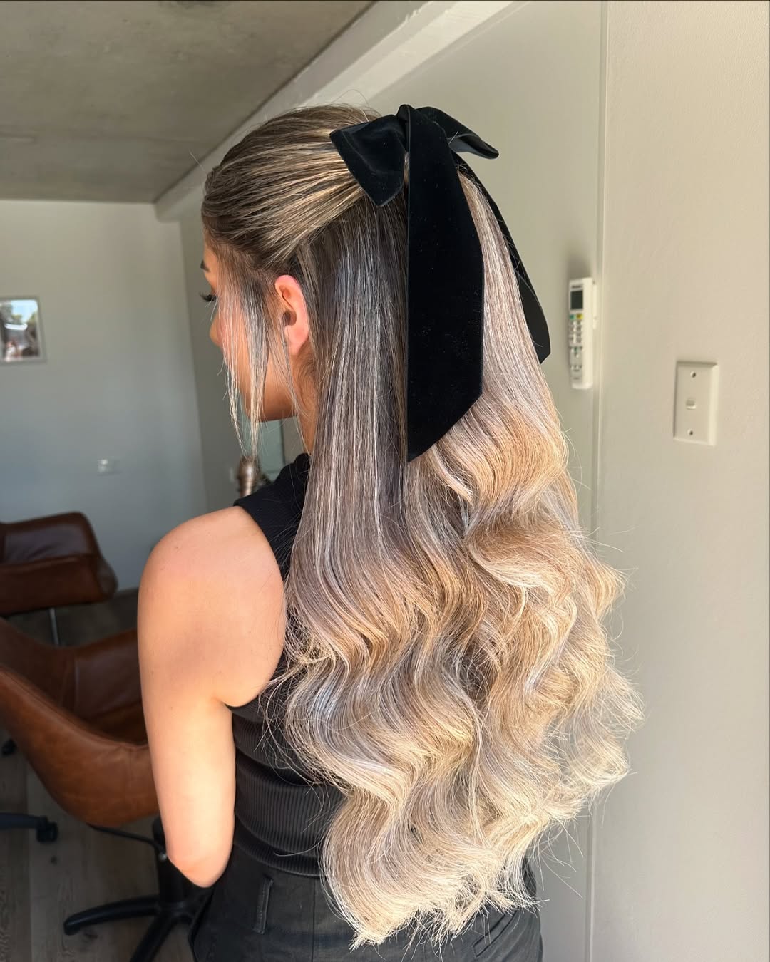 Bombshell Half Updo With A Bow