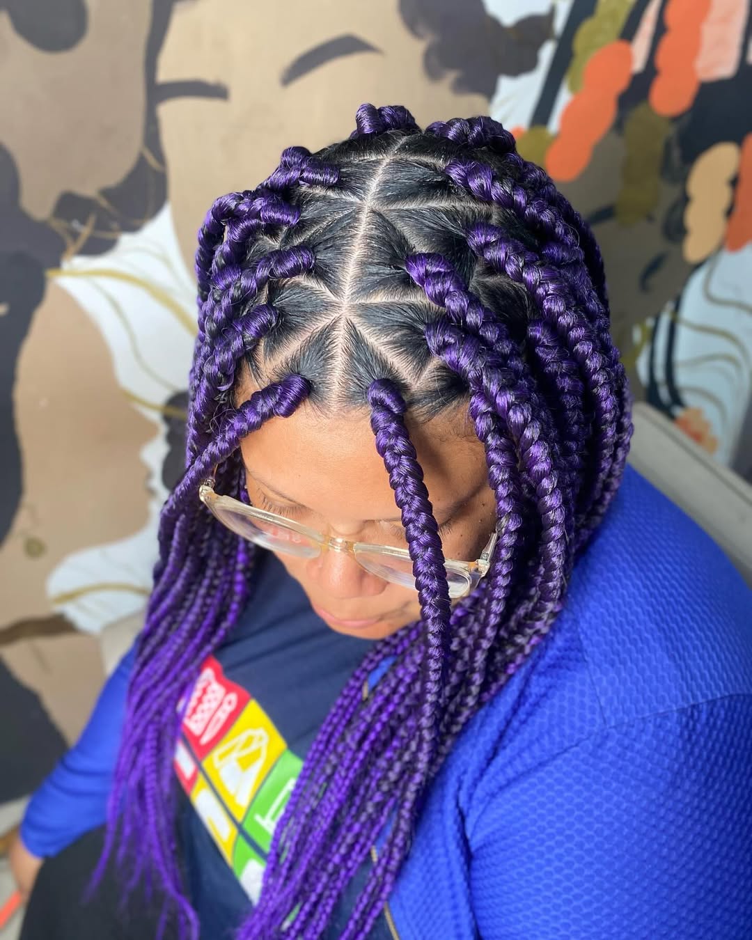 box braids in vivid colors