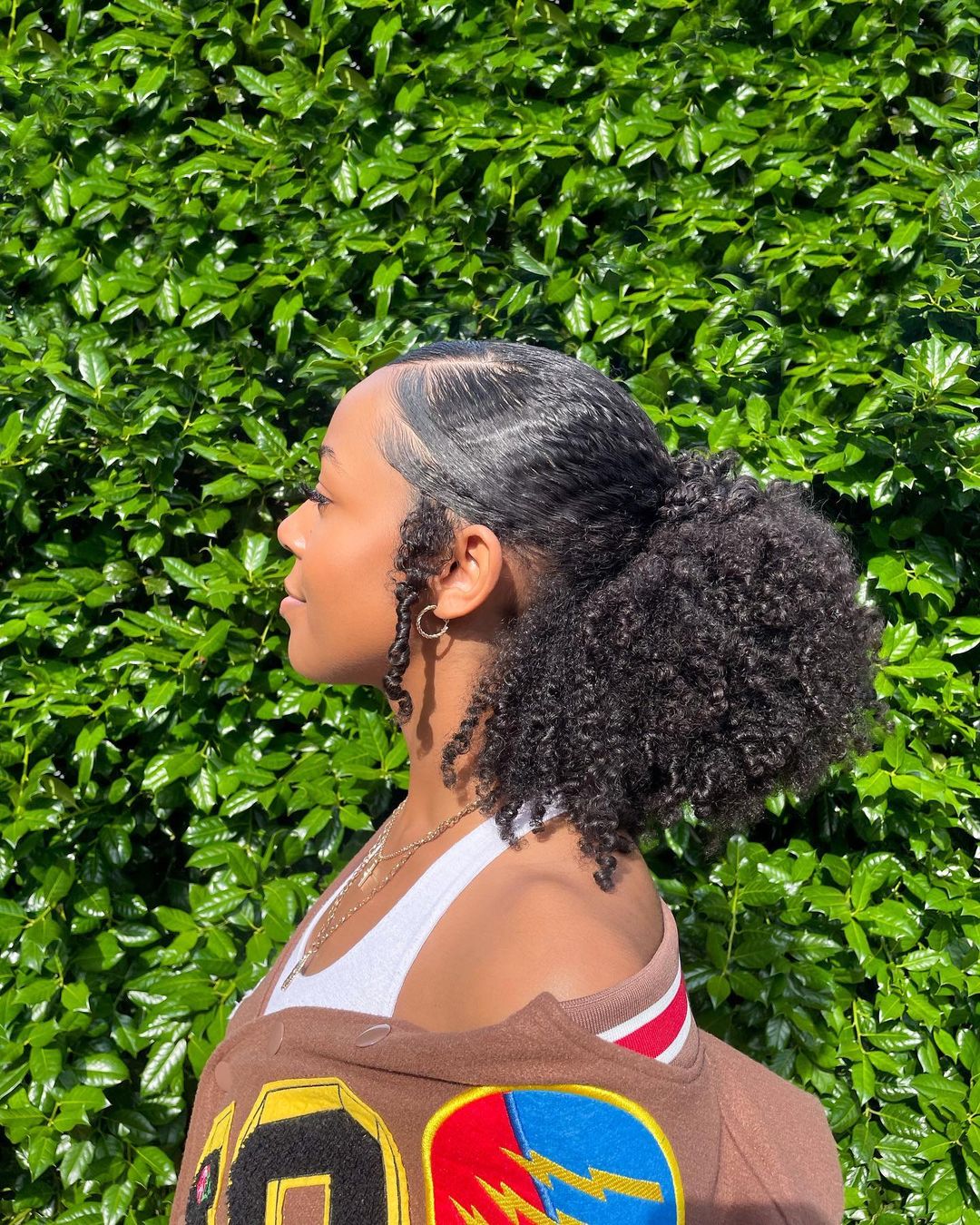 Bun Tied Wash And Go Hairstyle
