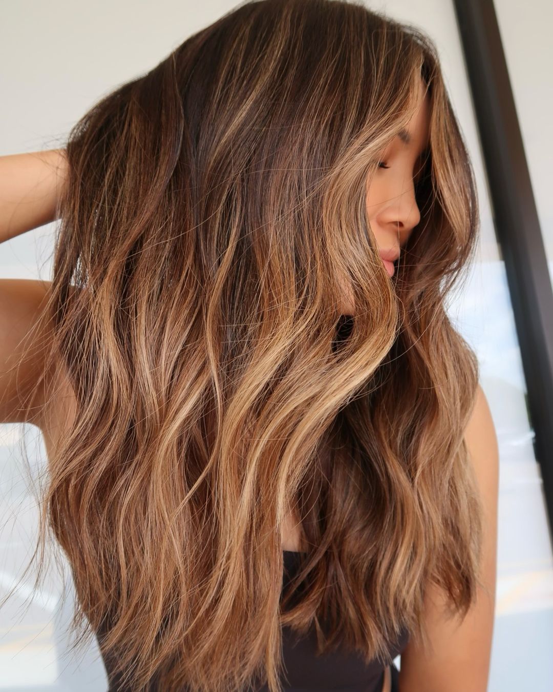 caramel bronde balayage highlights