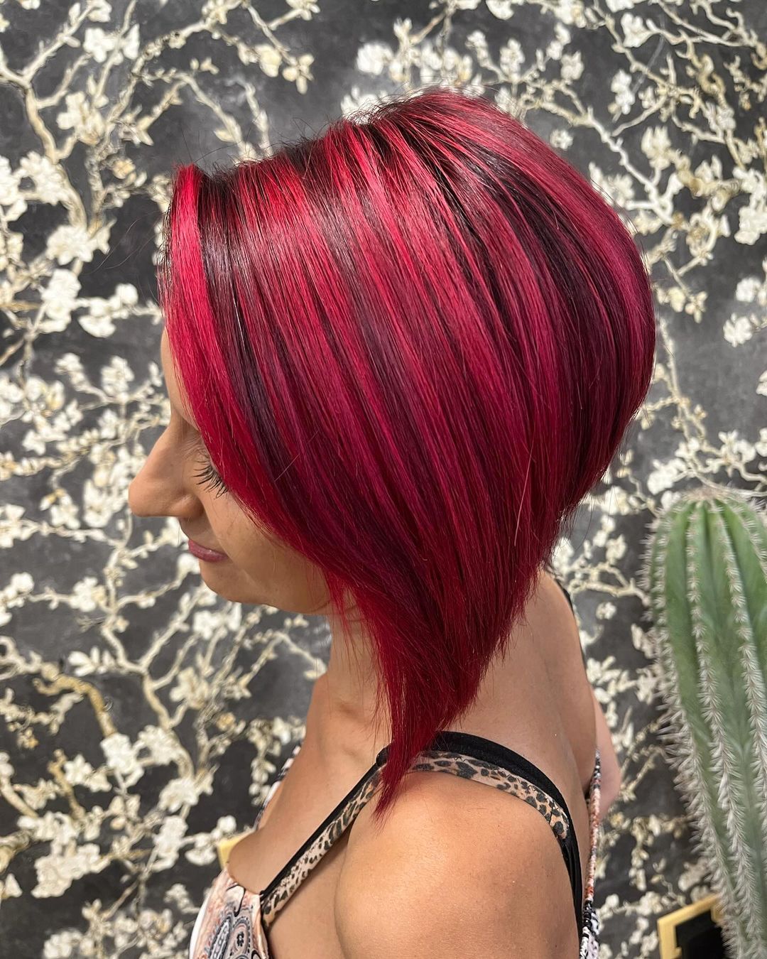 Cherry Red Inverted Bob