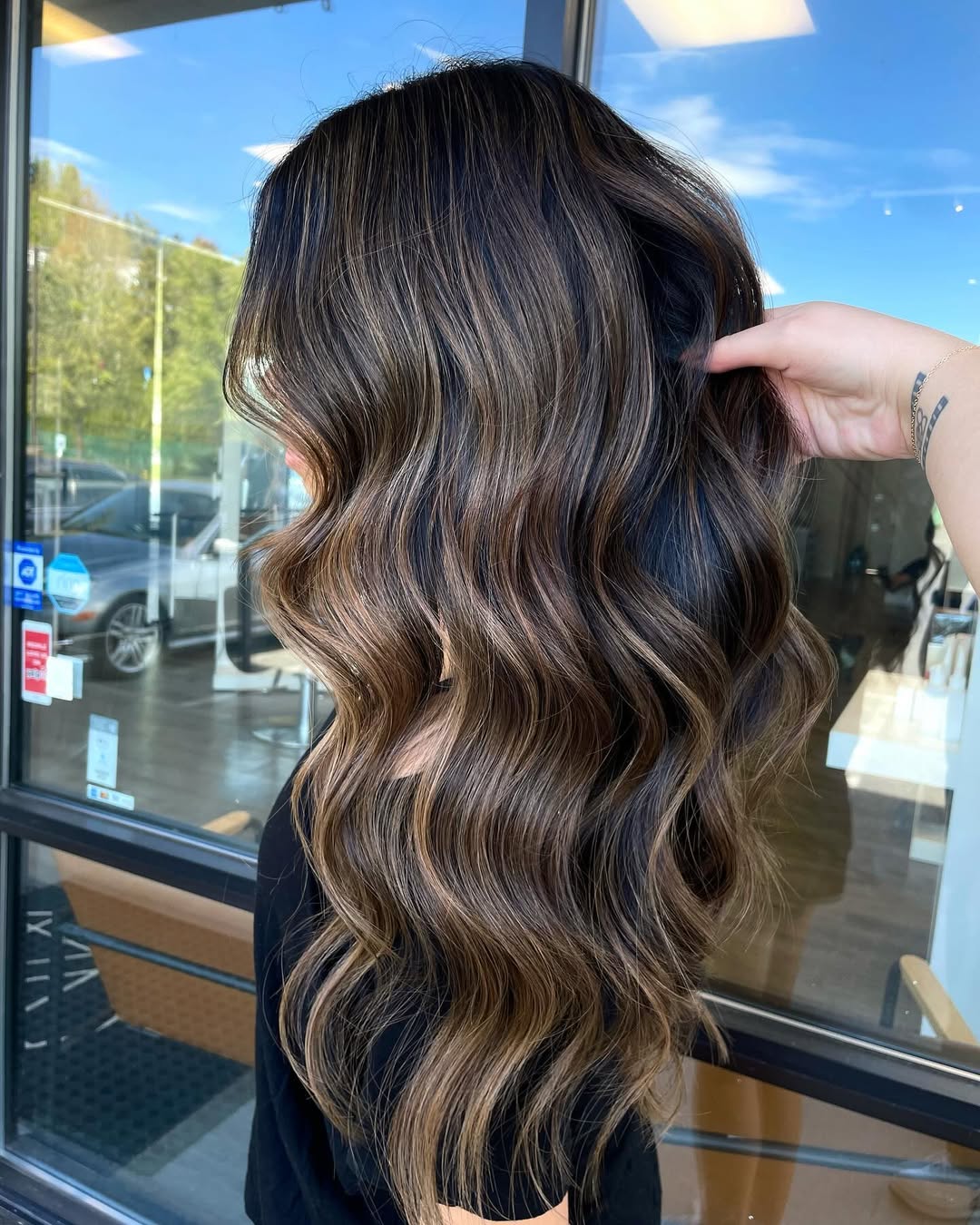 Chocolate Brown Partial Balayage