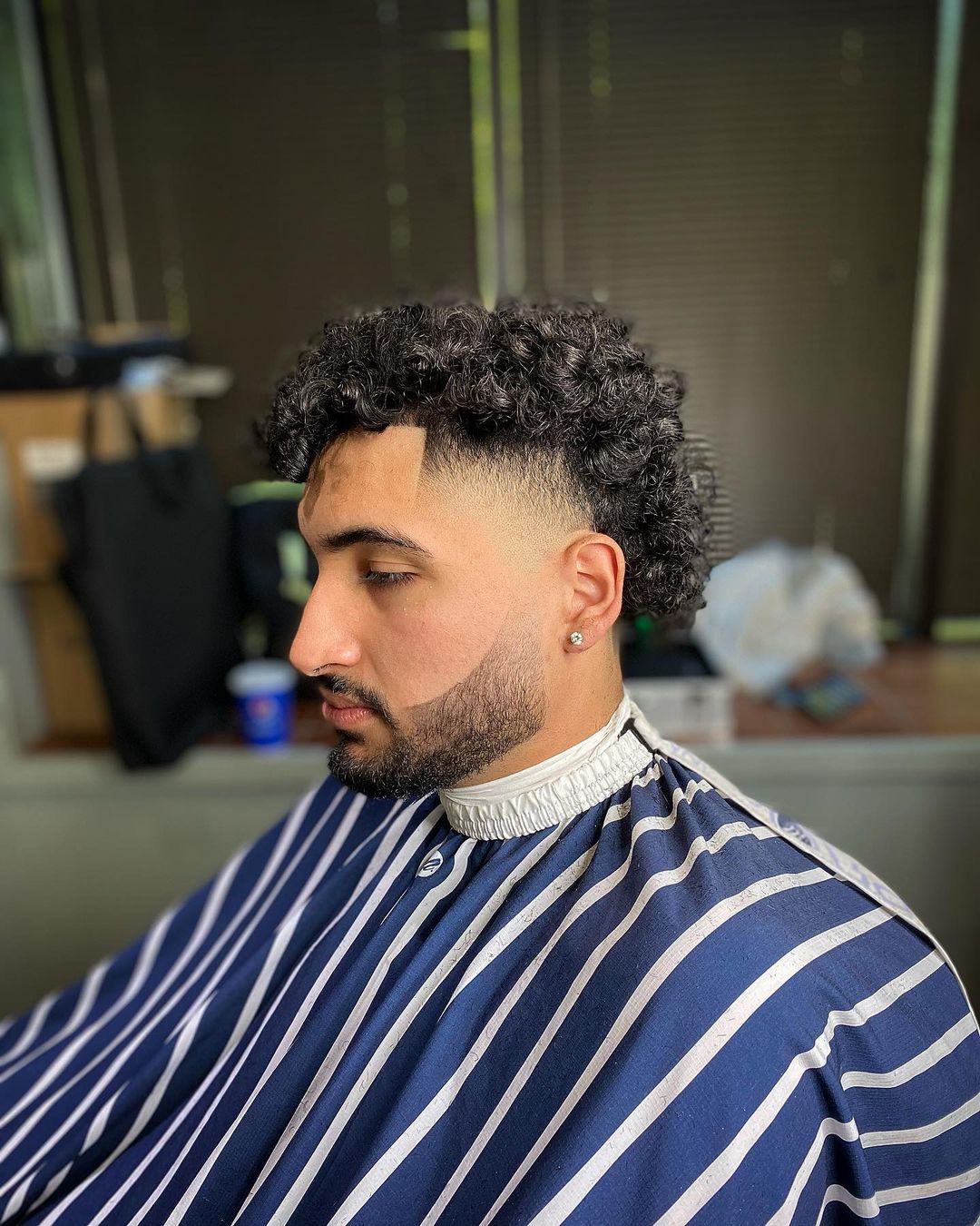 Curly High Taper Fade
