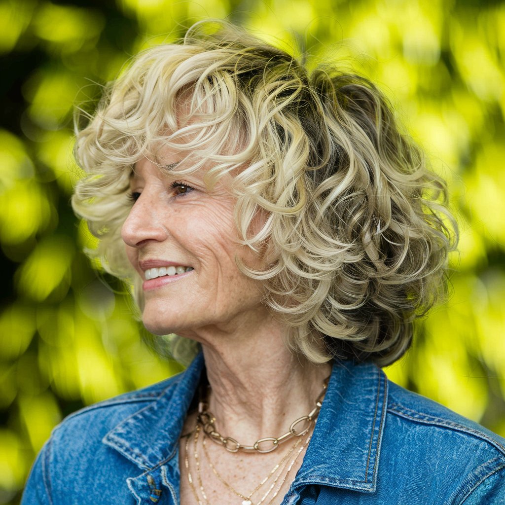 Curly Layers For Women Over 60
