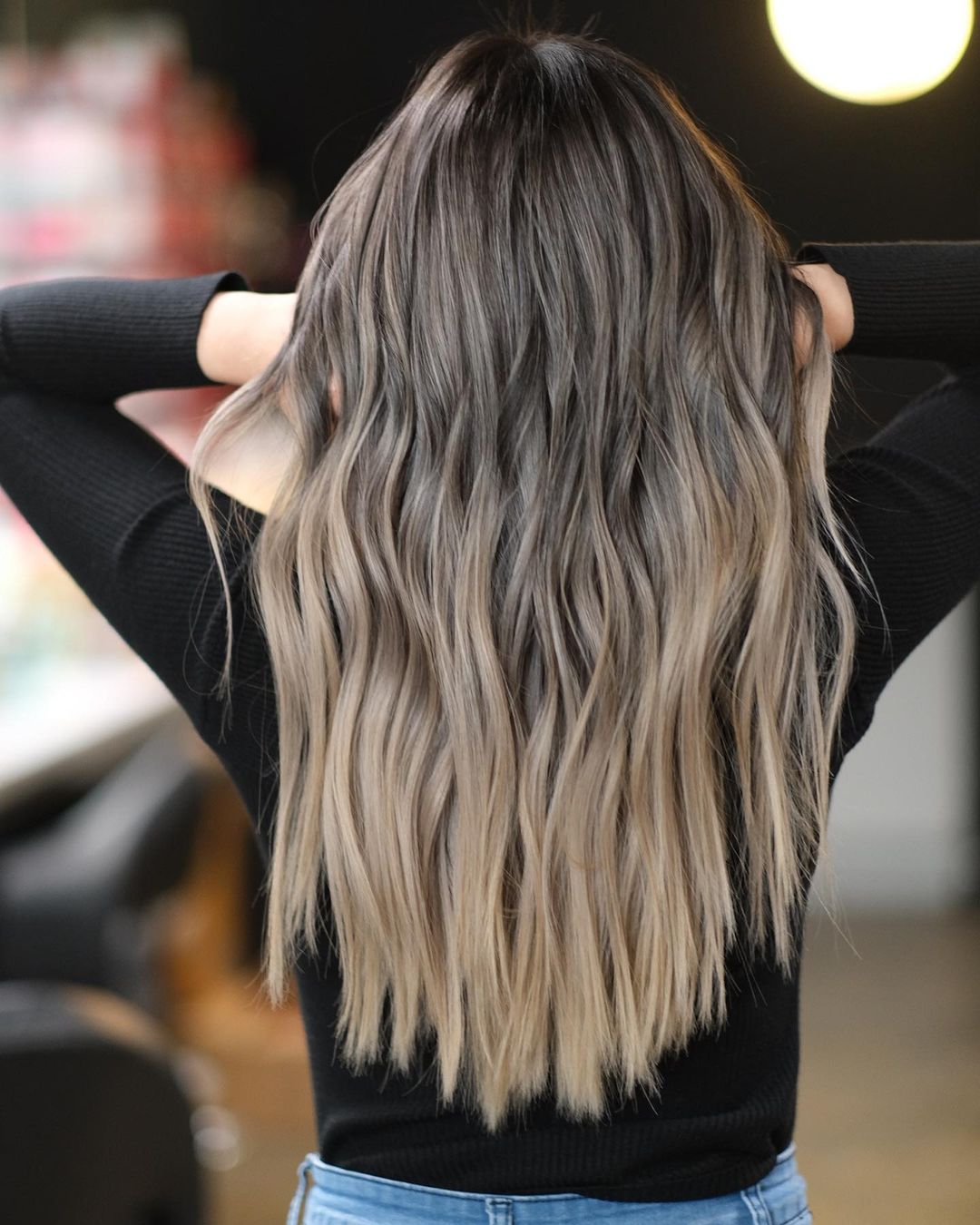 Loiro Cinzento Escuro Air Touch Balayage