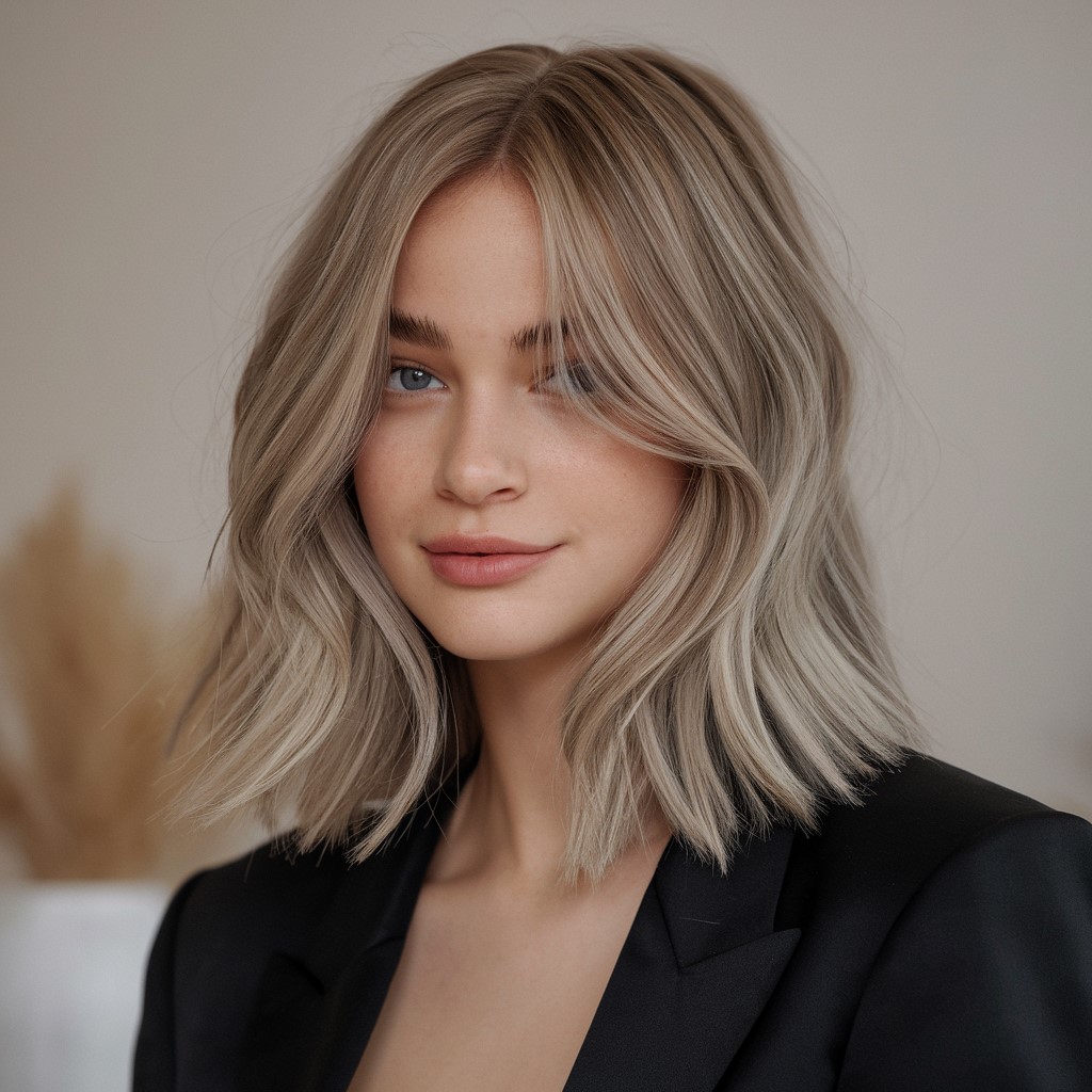 Balayage blond cendré poussiéreux