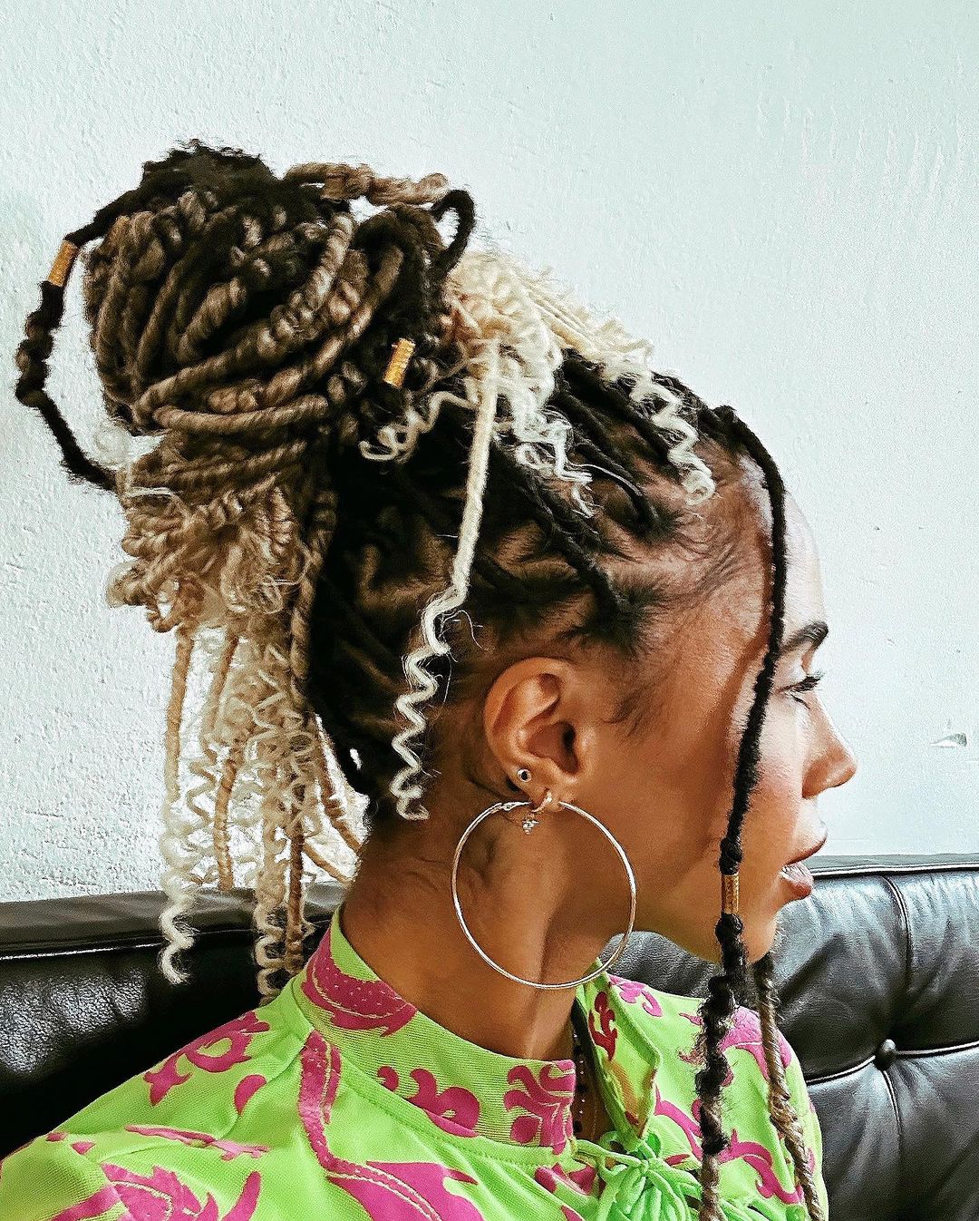 faux locs updo