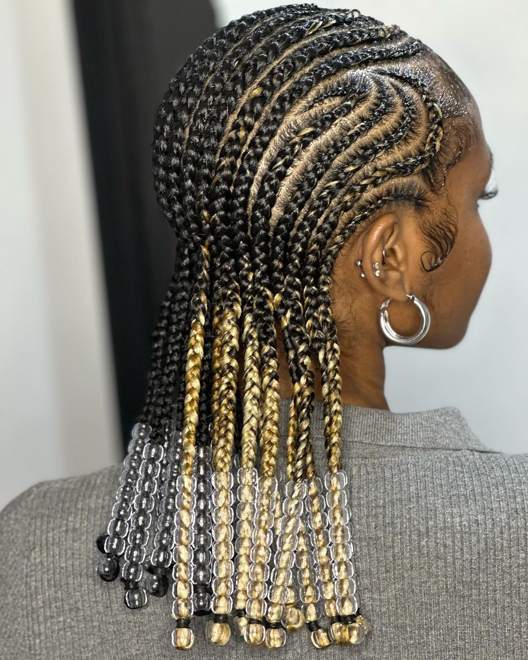 feed-in braids with beads