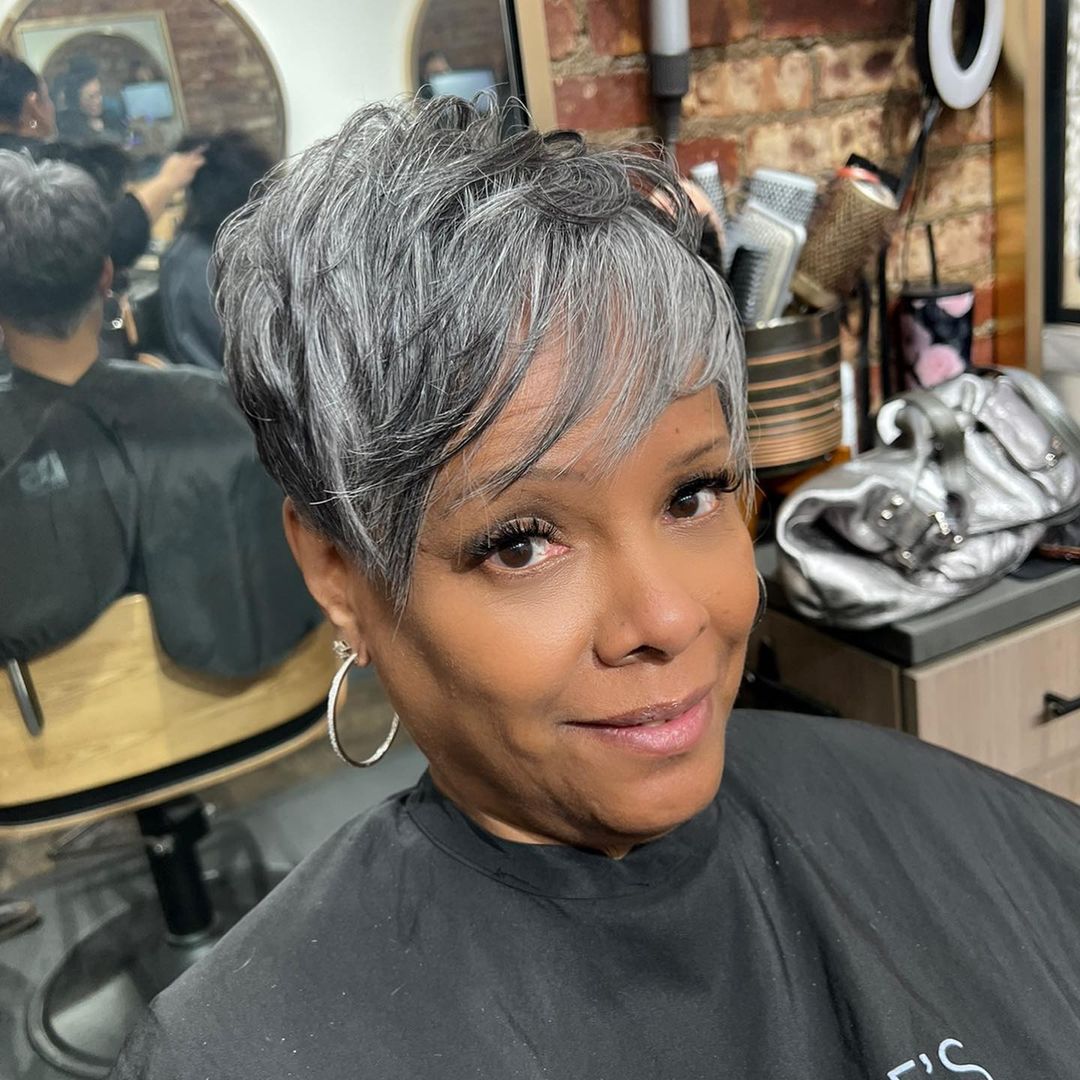 Fresh Pixie Edgy Cut For Older Ladies
