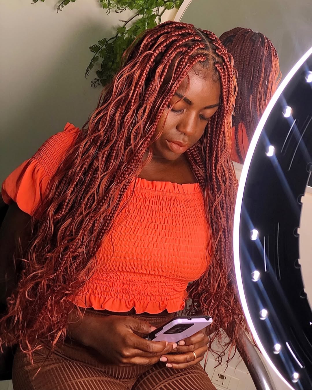 Goddess Red Box Braids (tresses en boîte rouges)