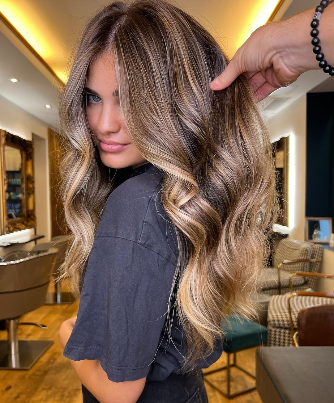 balayage louro dourado