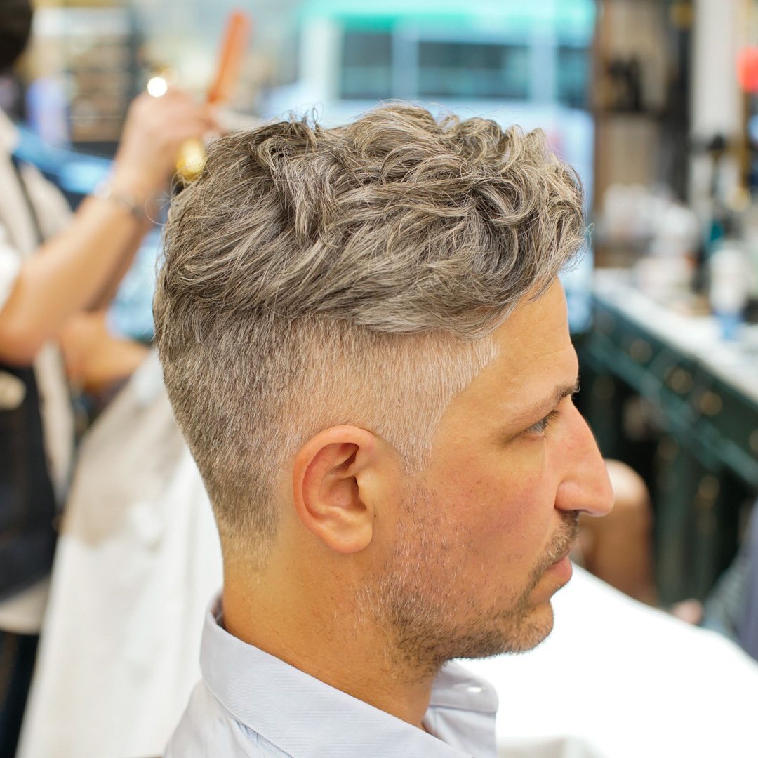 Gray Hair Taper Fade
