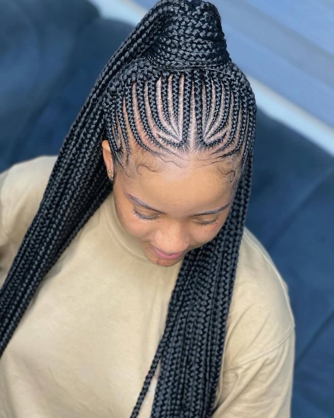 half-up feed-in braids