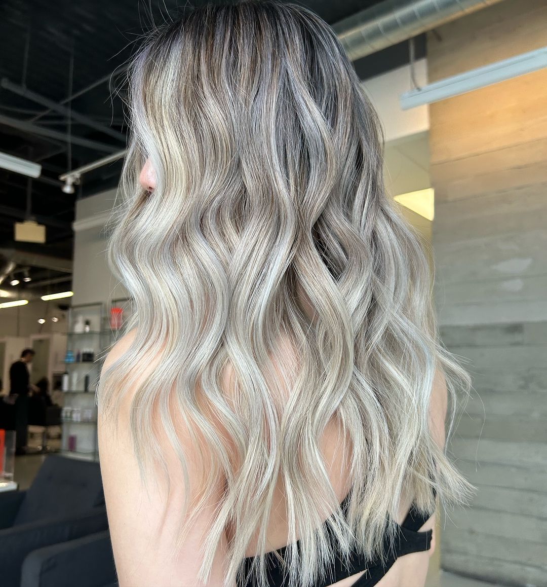 balayage platino hielo