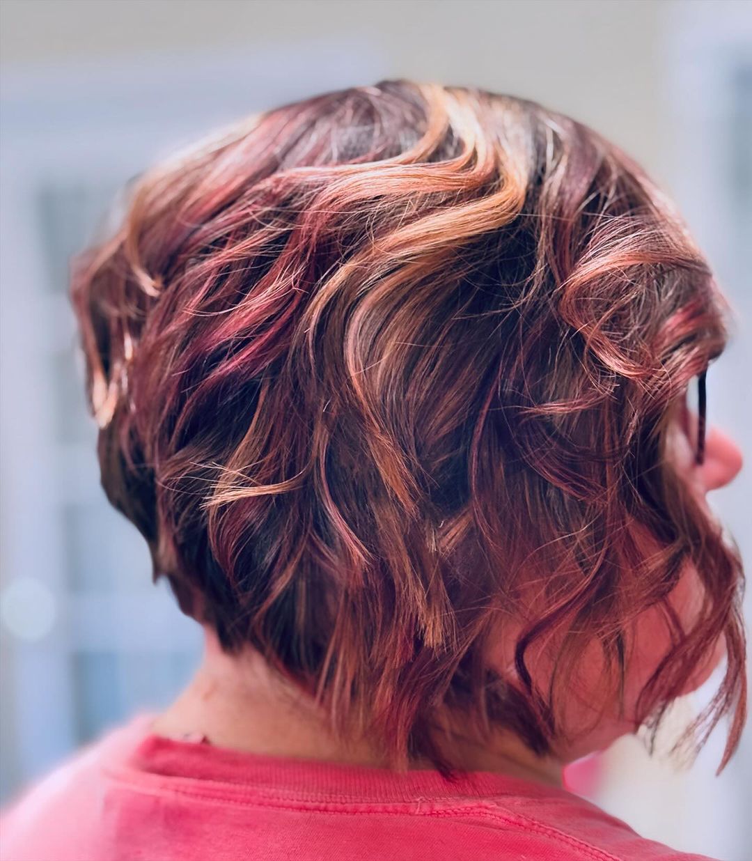 Inverted Bob With Fall Colors