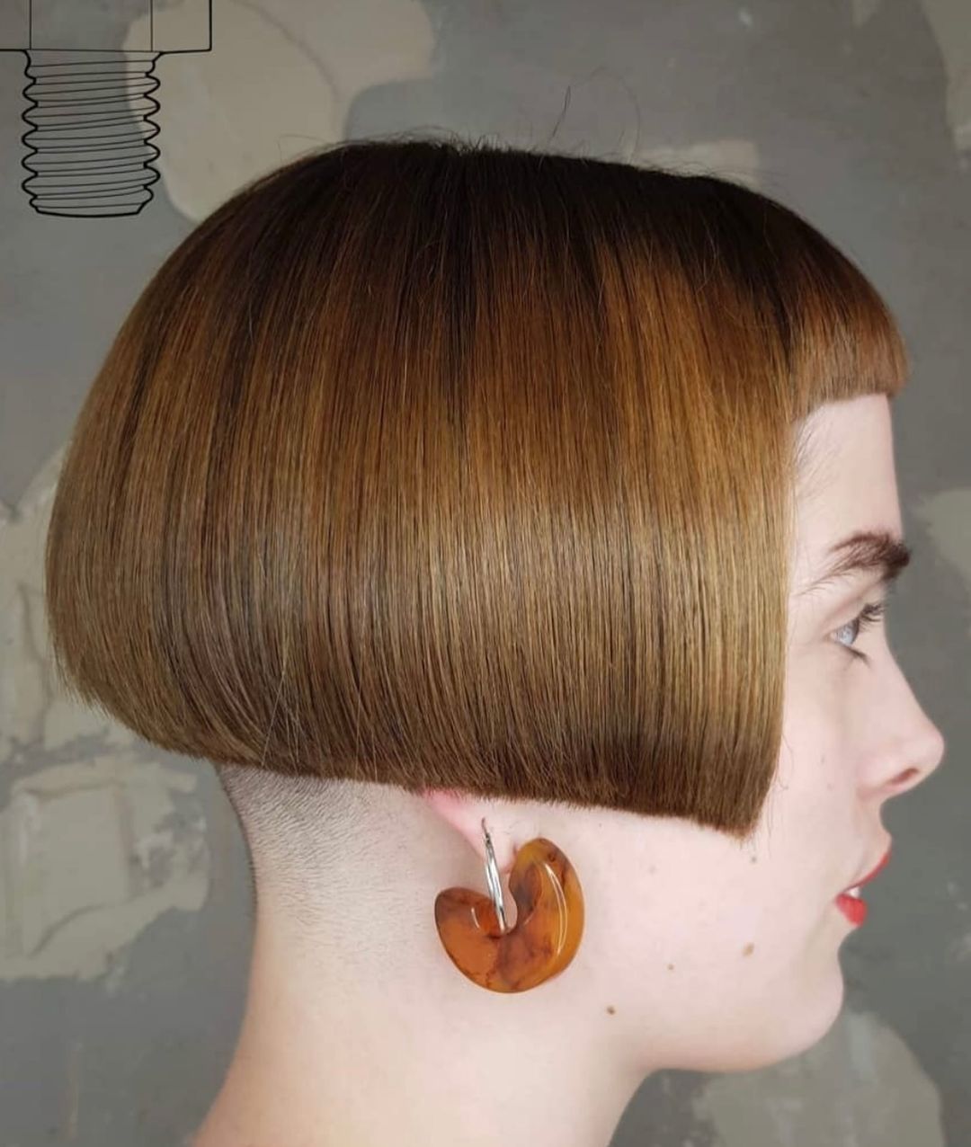 Inverted Bob With Undercut And Short Bangs