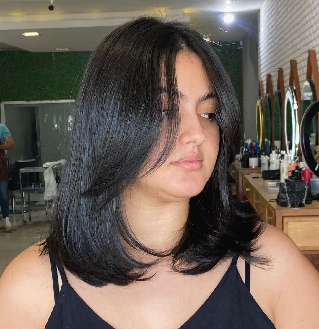 Layered Long Bob With Long Bangs