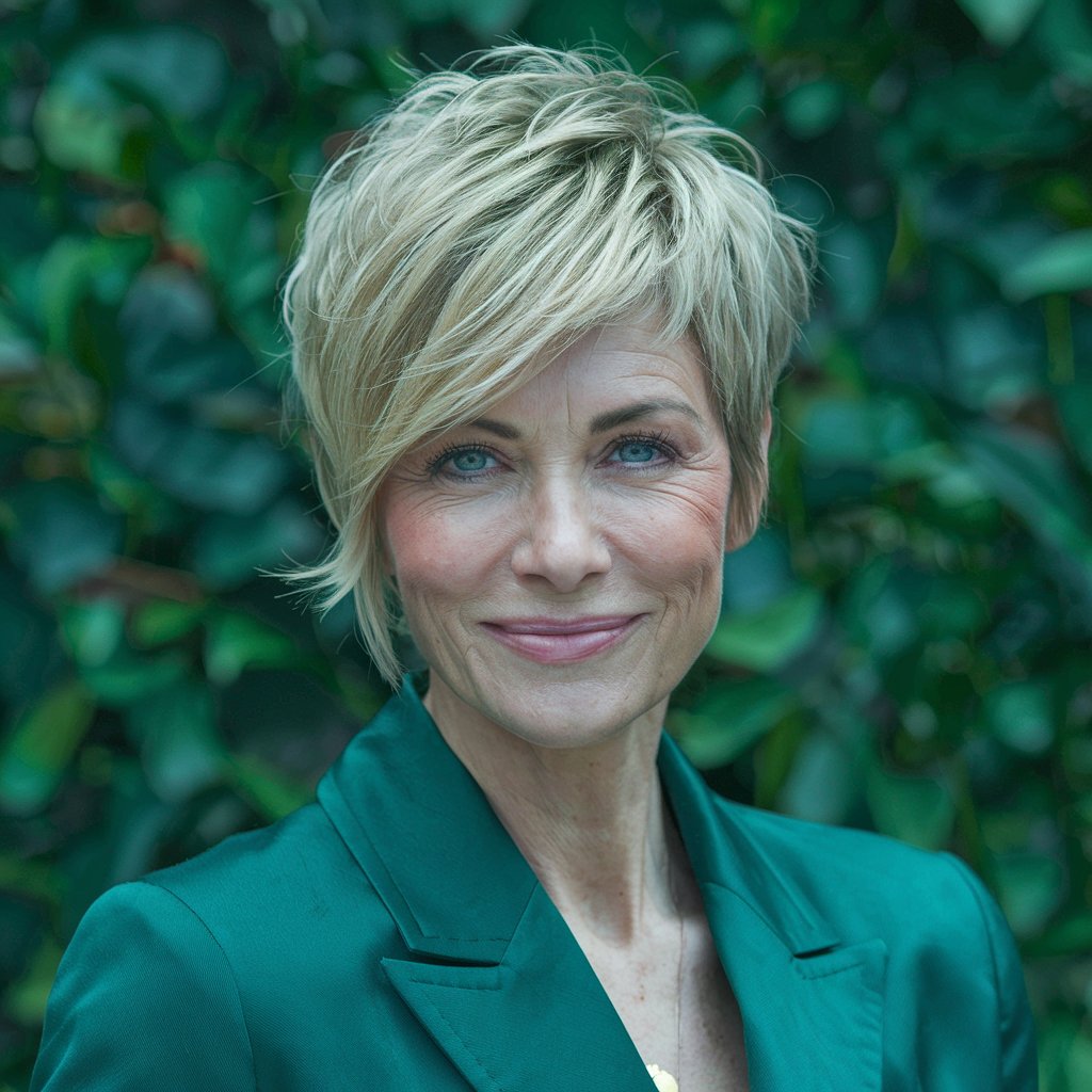 Layered Pixie Haircut For Women Over 60
