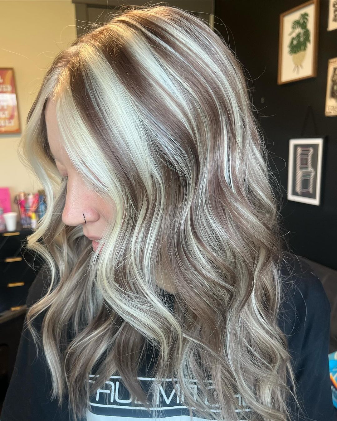 light blonde chunky highlights