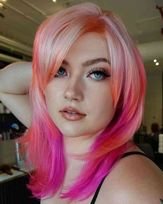 light to vivid pink ombre