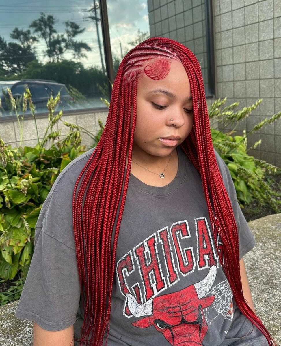  16 Sassy And Fierce Red Box Braids That Will Give You Main Character Energy