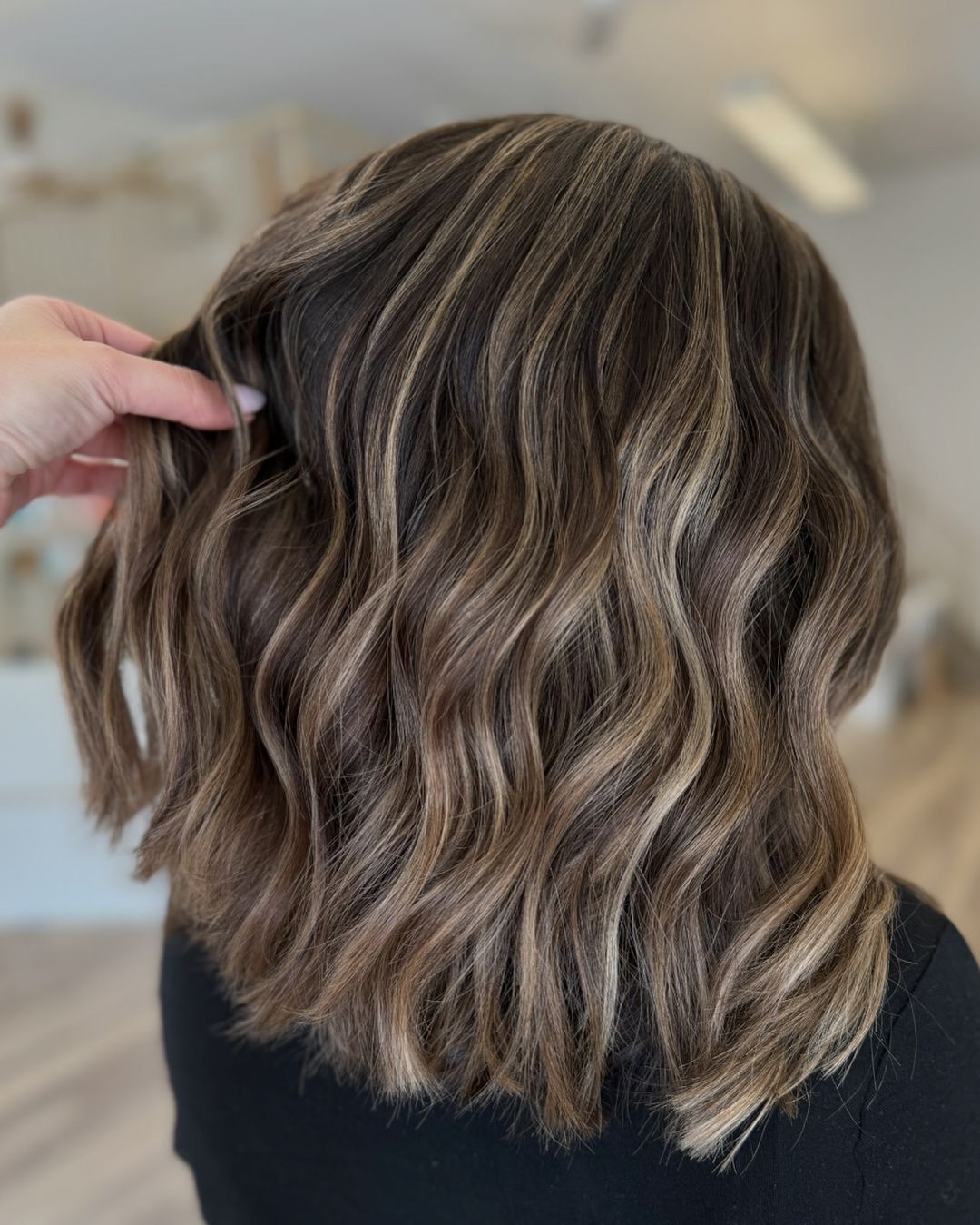 lowlights gemengd met gedeeltelijke balayage