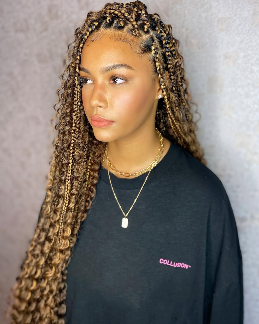 Majestically Brownish-Blonde Shade Braids 
