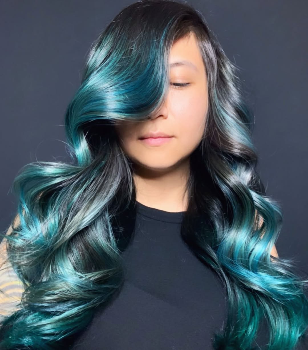 Metallic Teal Ombre