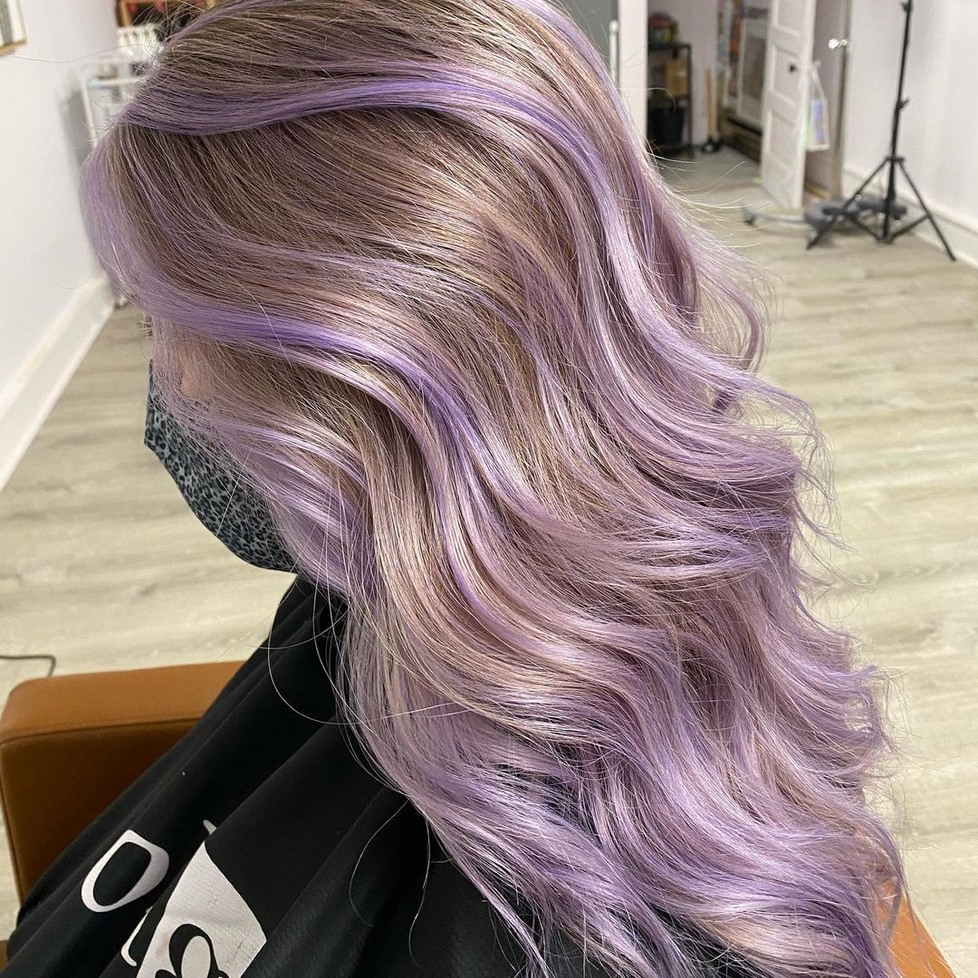 Pastel paarse highlights