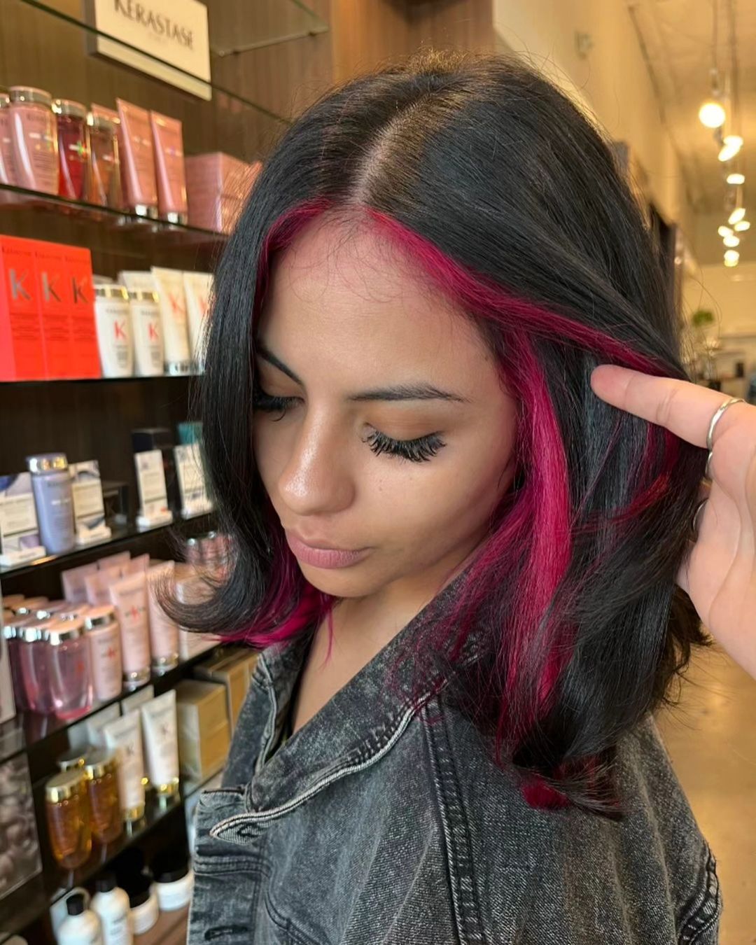 peekaboo magenta highlights