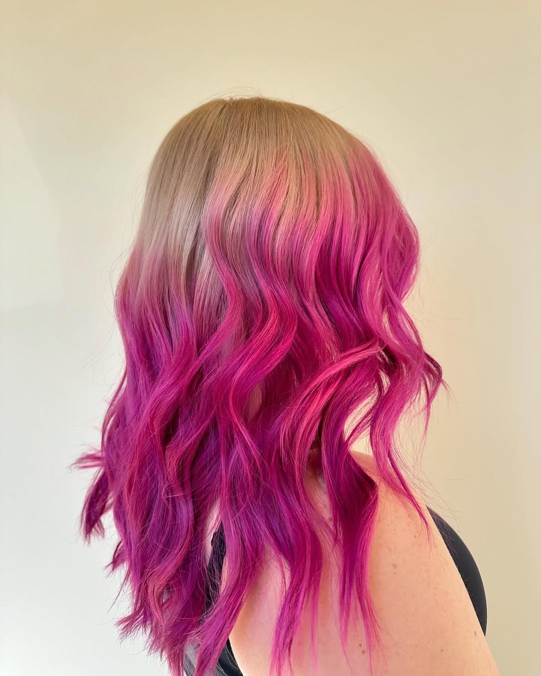 pink ombre on blonde hair