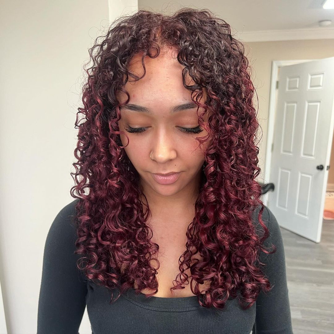 balayage rojo violeta