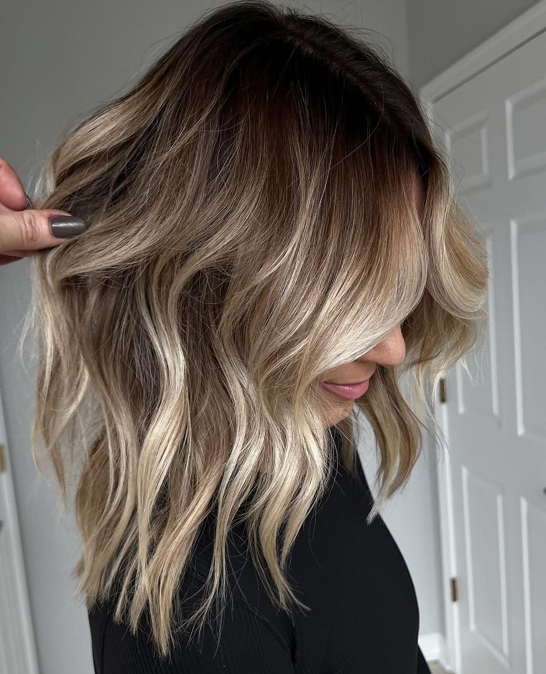 balayage bronde inversé