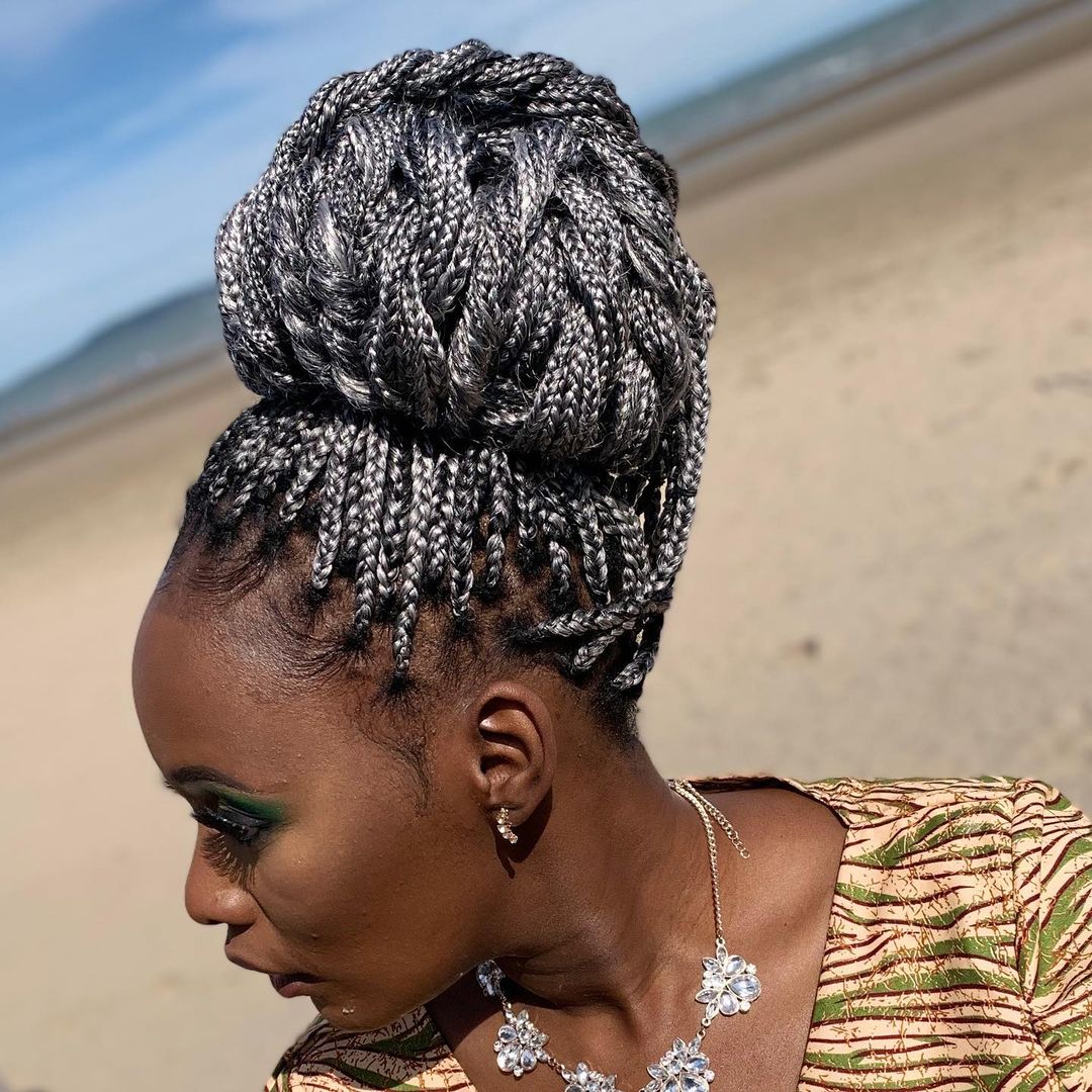 Eye-Catching Salt N Pepper Braids 
