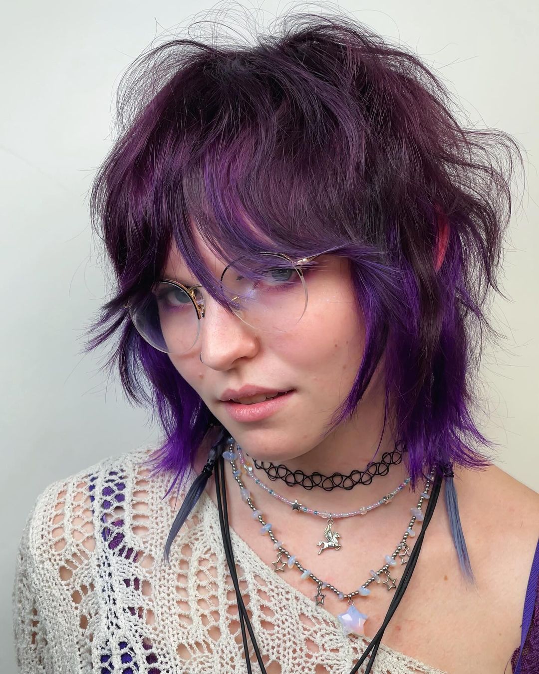 Shaggy Purple Wolf Cut