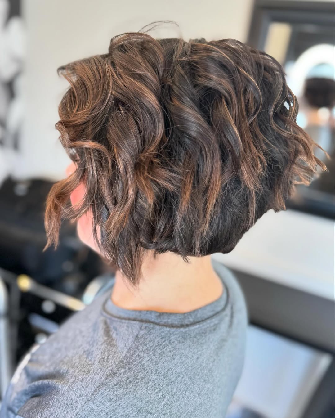 short curly textured bob