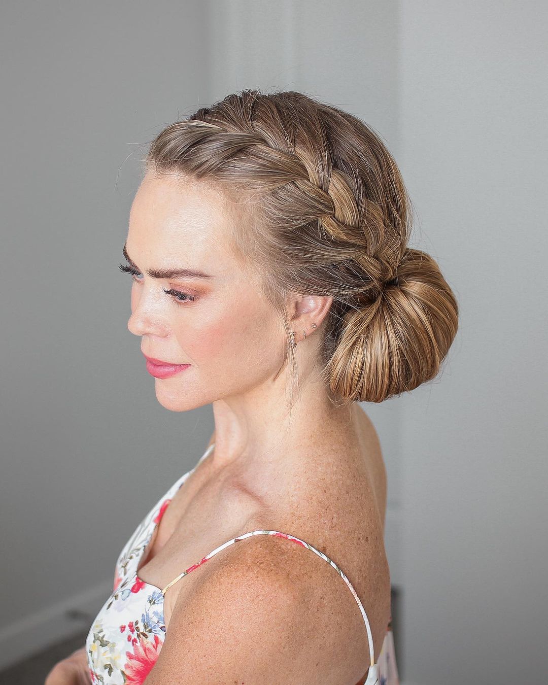 Side Braid Into An Elegant Low Bun