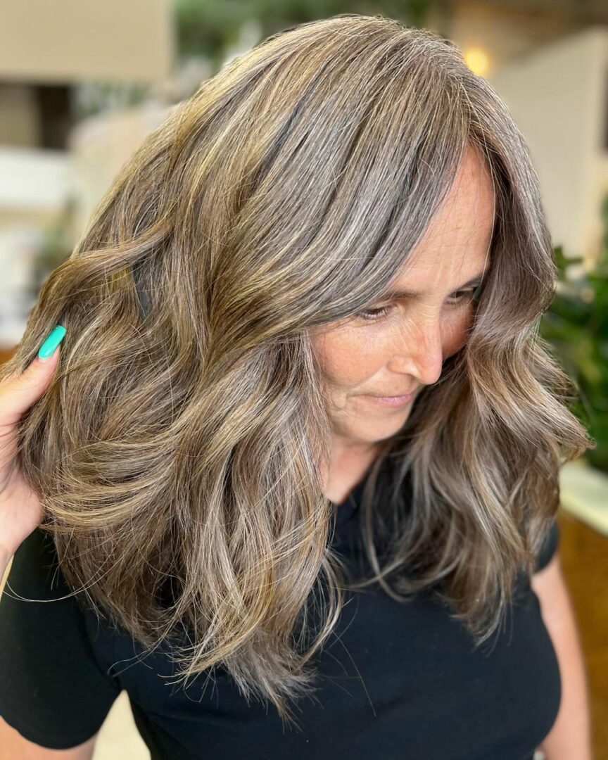 10 Blending Gray Highlights On Brown Hair Ideas For Women Over 50