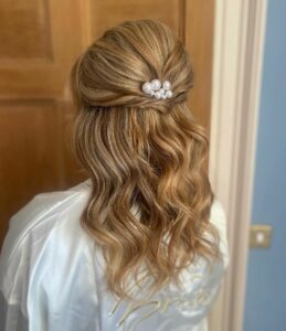 pearl hair clip half up half down