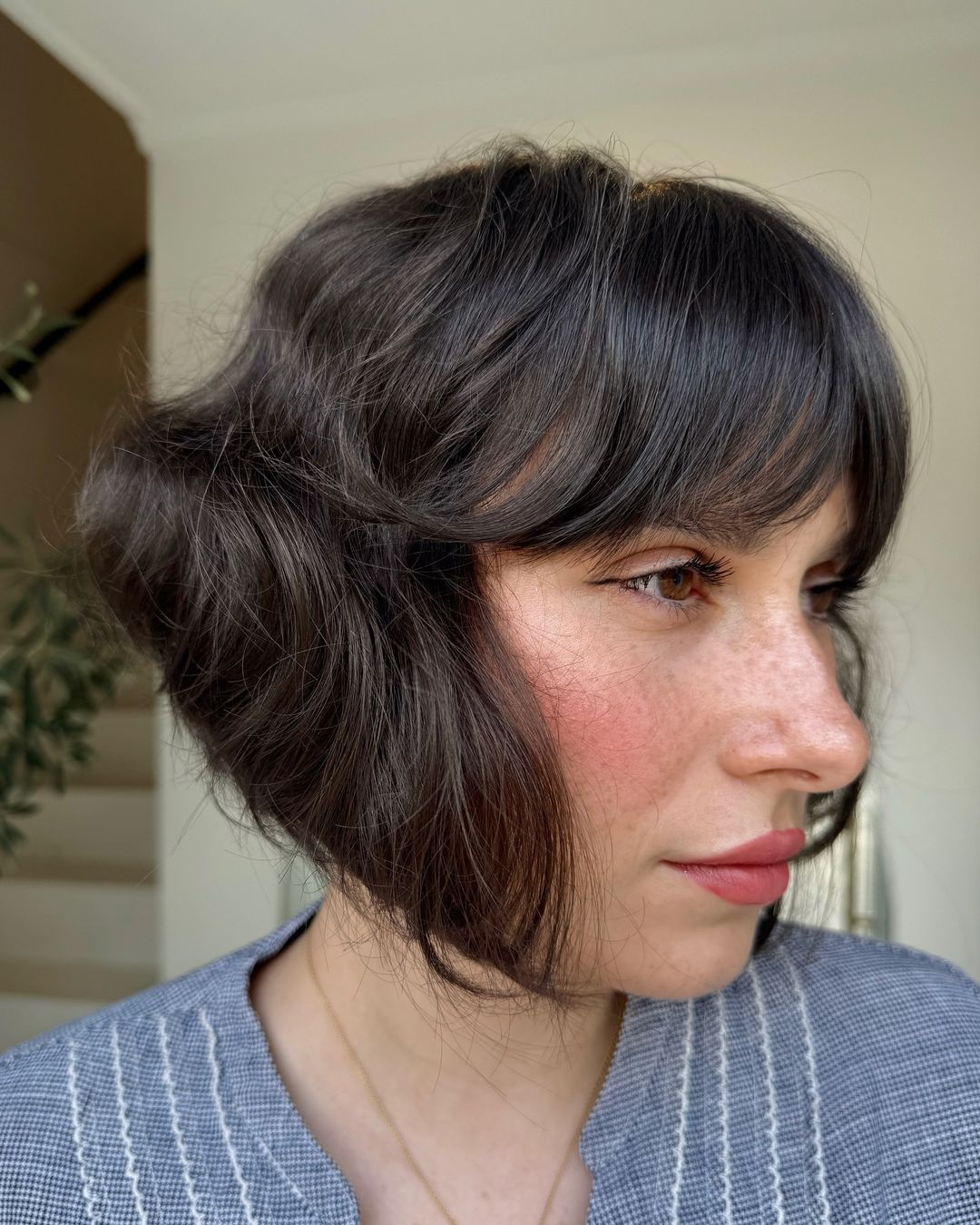 textured a-line bob