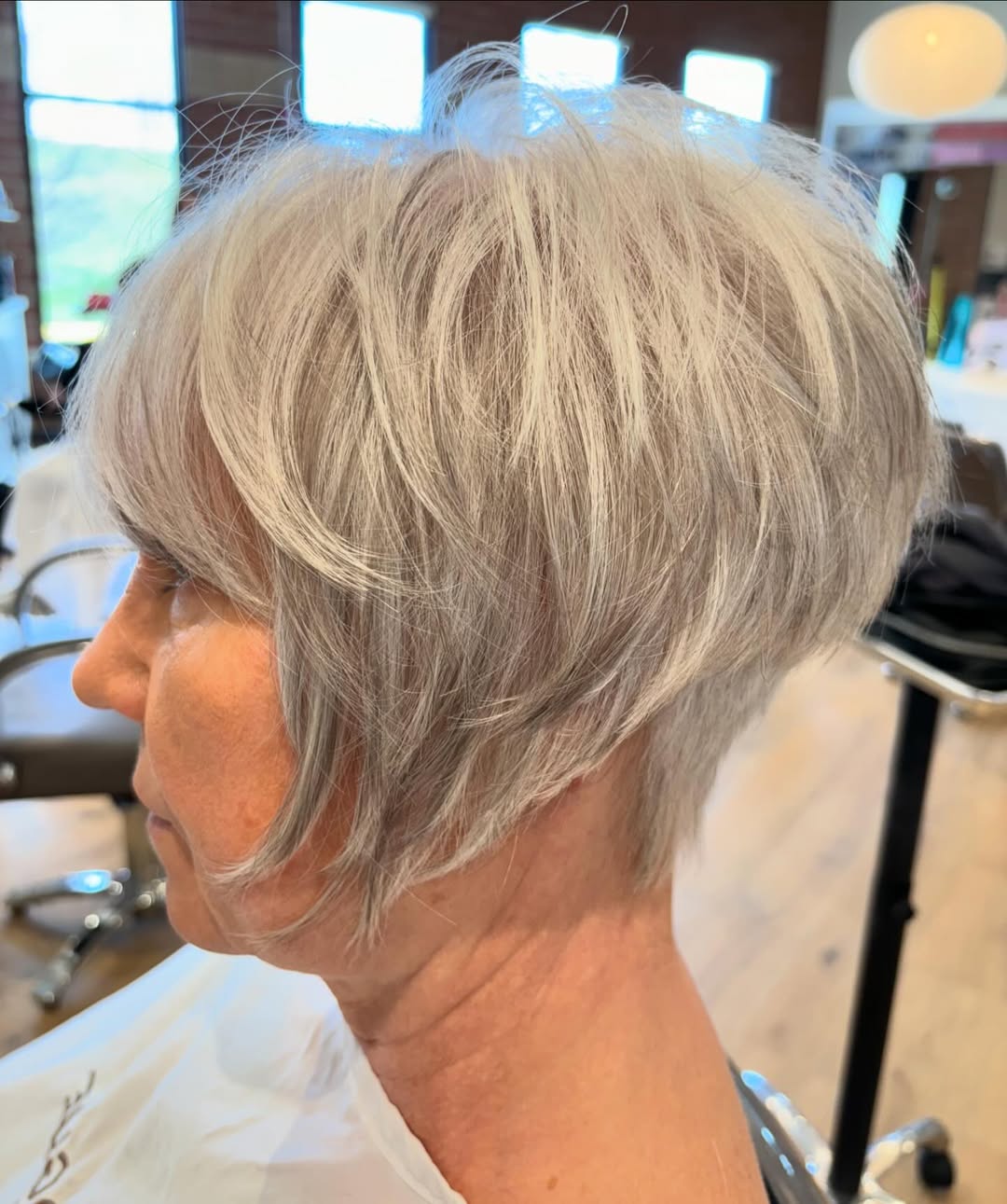 Textured Angled Bob With Bangs