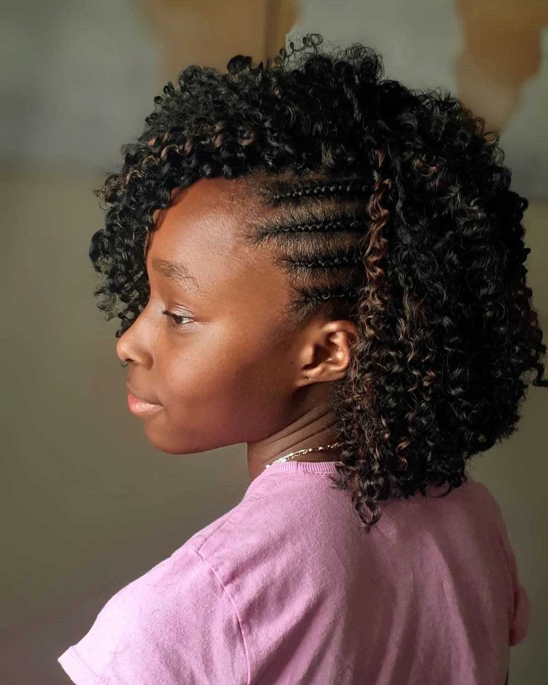 Twist Out With Side Braided Hair 
