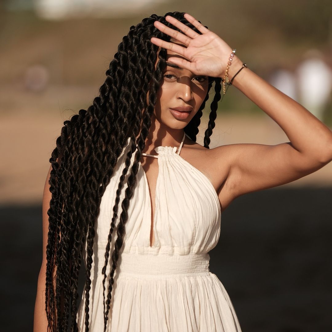 waist-length faux locs