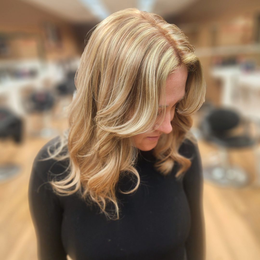 warm blonde highlights